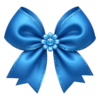 blue flower bow with glitter sticker
