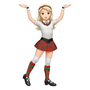 Highland dancing argyle just over the knee socks, tartan miniskirt and highland dancing shoes sticker