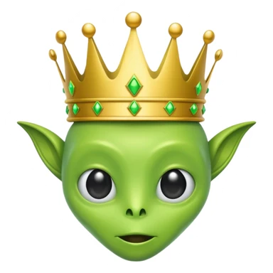 green alien with crowN sticker