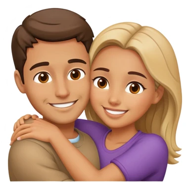couple hug with warm smiles sticker