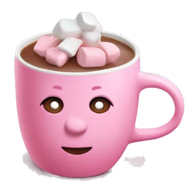 Light￼ pink mug hot chocolate with marshmallows sticker