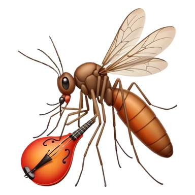 Mosquito playing instrument in ear sticker