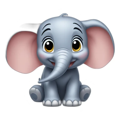 "Dumbo, the elephant who has fun with Stitch." sticker