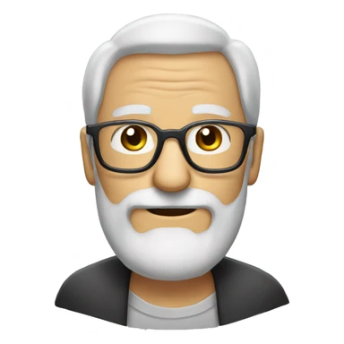old man wih beard andn glasses sticker