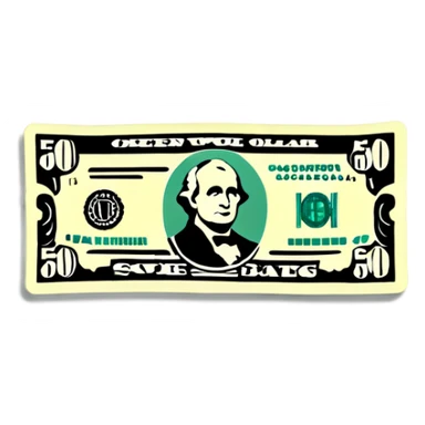 50 dollar bill sticker