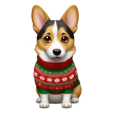 Corgi dog girl in a Christmas sweater sticker