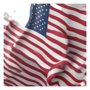 A 3D American flag, clear, full of details sticker