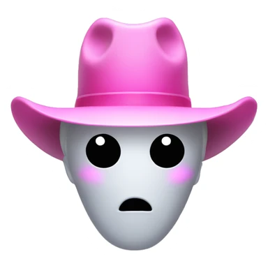 Ghost with pink cowboy hat sticker