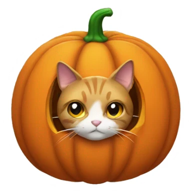 Cat in a pumpkin costume  sticker