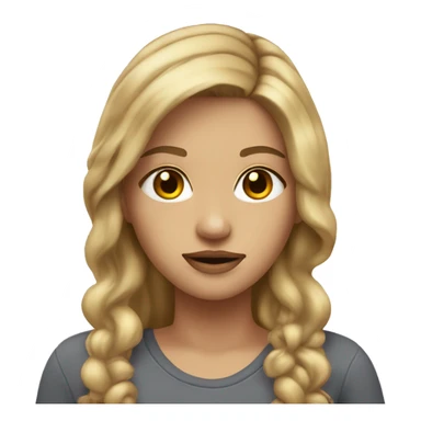 dirty blond hair with highlights and brown eyes with necklace sticker