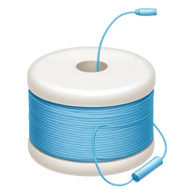 Round Roll of white thread  dental floss sticker