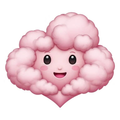 pink heart cloud no face  sticker