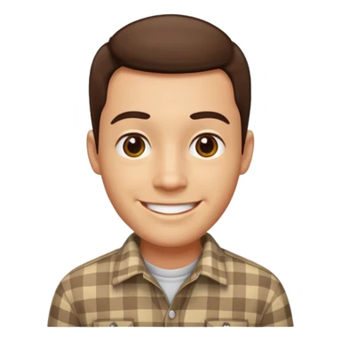 male in checkered shirt, not t shirt sticker