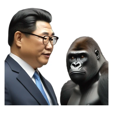 Gorilla meeting Kim yong un sticker