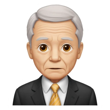 old man in suit with Necktie sticker