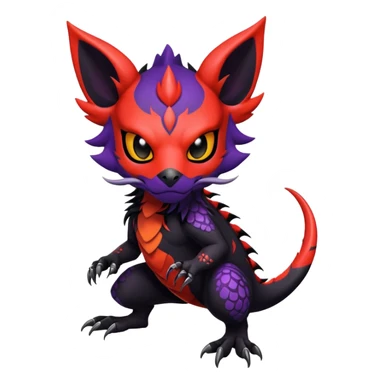 Salandit-Noibat-Litten-Hybrid with a skull-mask (Full body) sticker