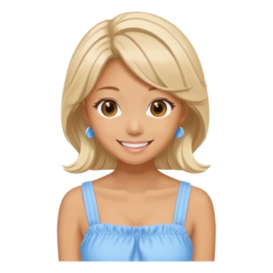 Blue Pastel Gyaru Summer Girl sticker