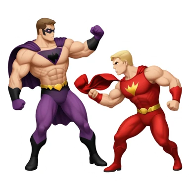 Superhero fighting villain  sticker