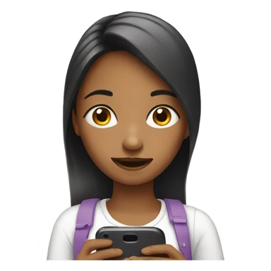 Girl using mobile  sticker