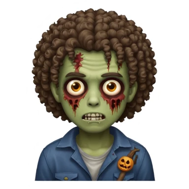 menino cabelo grande cacheado zumbie  sticker