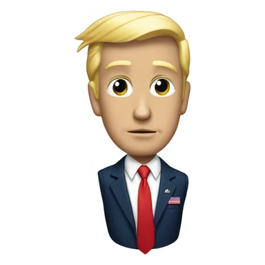 Donald Trump with navy suit and red tie  sticker