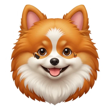 happy Pomeranian dog iOS Style sticker
