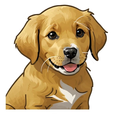 black n grey golden retriever puppy sticker