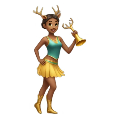 girl dancer with horn of deer sticker