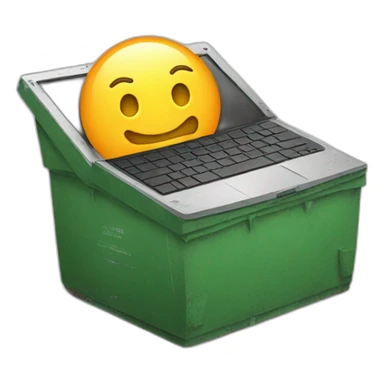 laptop in a dumpster sticker