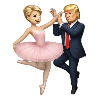 Trump and Putin as ballet dancers sticker