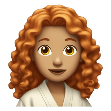 red-haired girl with long wavy hair in a robe sticker