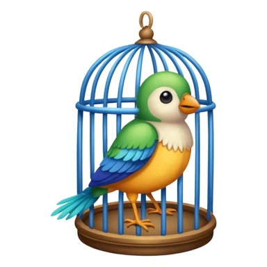 bird in cage sticker