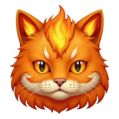 Bored flaming cat sticker
