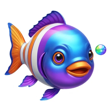 Ball of Blue Purple Goo of Rainbow Clownfish  sticker