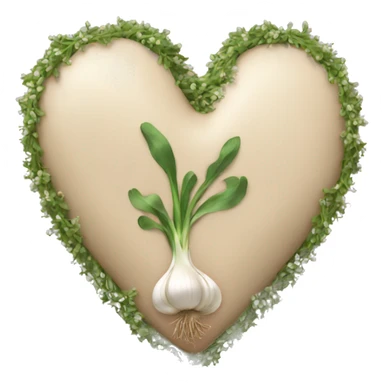 beige heart adorned with garlic garland sticker