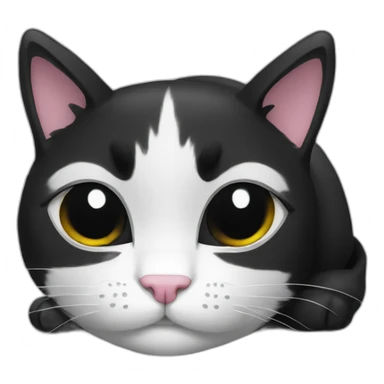 black-cat-white-paws-sleep sticker