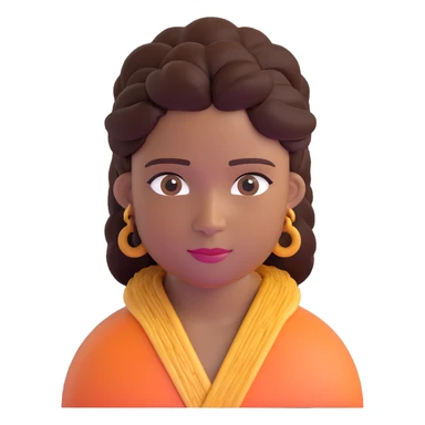 Fijian person with buiniga hairstyle, brown skin sticker