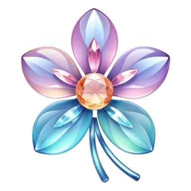 Sparkly glossy Pastel  glass crystal flower  sticker