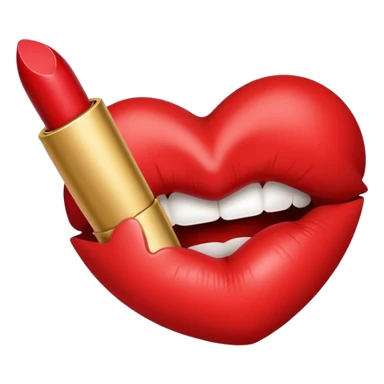 red kiss print sticker