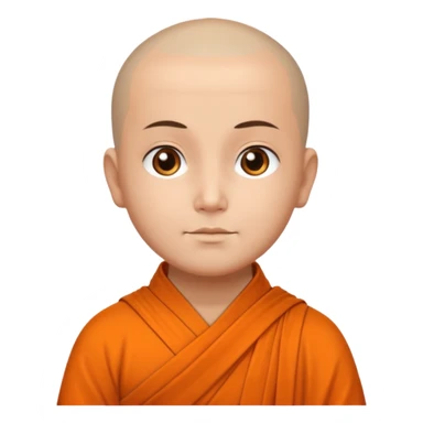 buddhist monk with orange shawl sticker