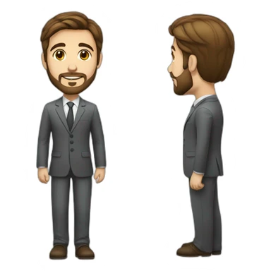 brazilian white young lawyer with good short brown hair and beard sticker