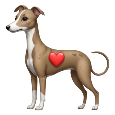 brindle whippet hearts sticker