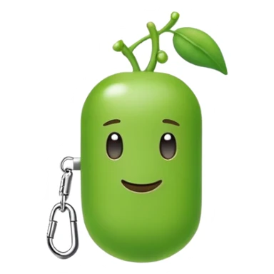 green pea wearing only one airpod sticker