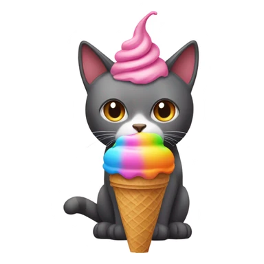 Cat with an ice cream sticker