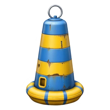 blue and yellow buoy sticker