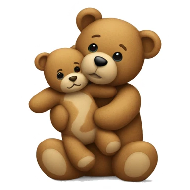 Teddy hugging another teddy sticker