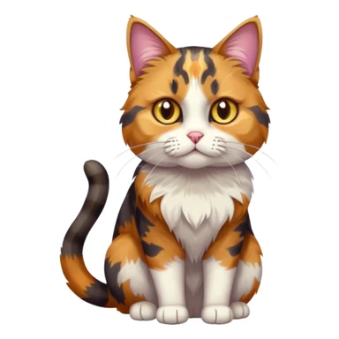 full body anxious looking colourful light calico tabby cat with hazel eyes sticker