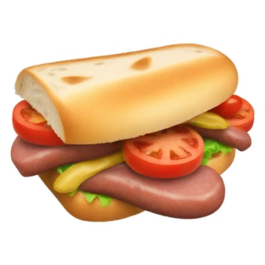 sandwitch with sausage and tomatoe sticker