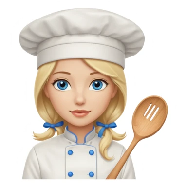 Sexy Long Blonde hair blue eyed female chef sticker