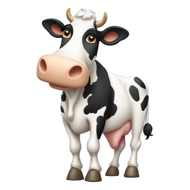 Cow holding a microphone sticker